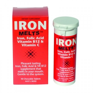 Iron Melts补铁咀嚼片 叶酸 维生素B12 维生素C 50粒