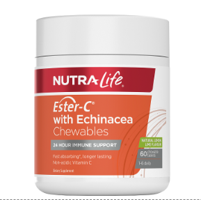Nutralife 纽乐 Ester-c plus Echinacea 活性维生素C加紫锥菊咀嚼片 60片